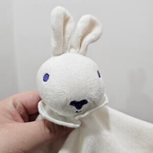 Picot 2 White Bunny Rabbit Lovey with Peter Pan Collar Baby Plush Toy Soother